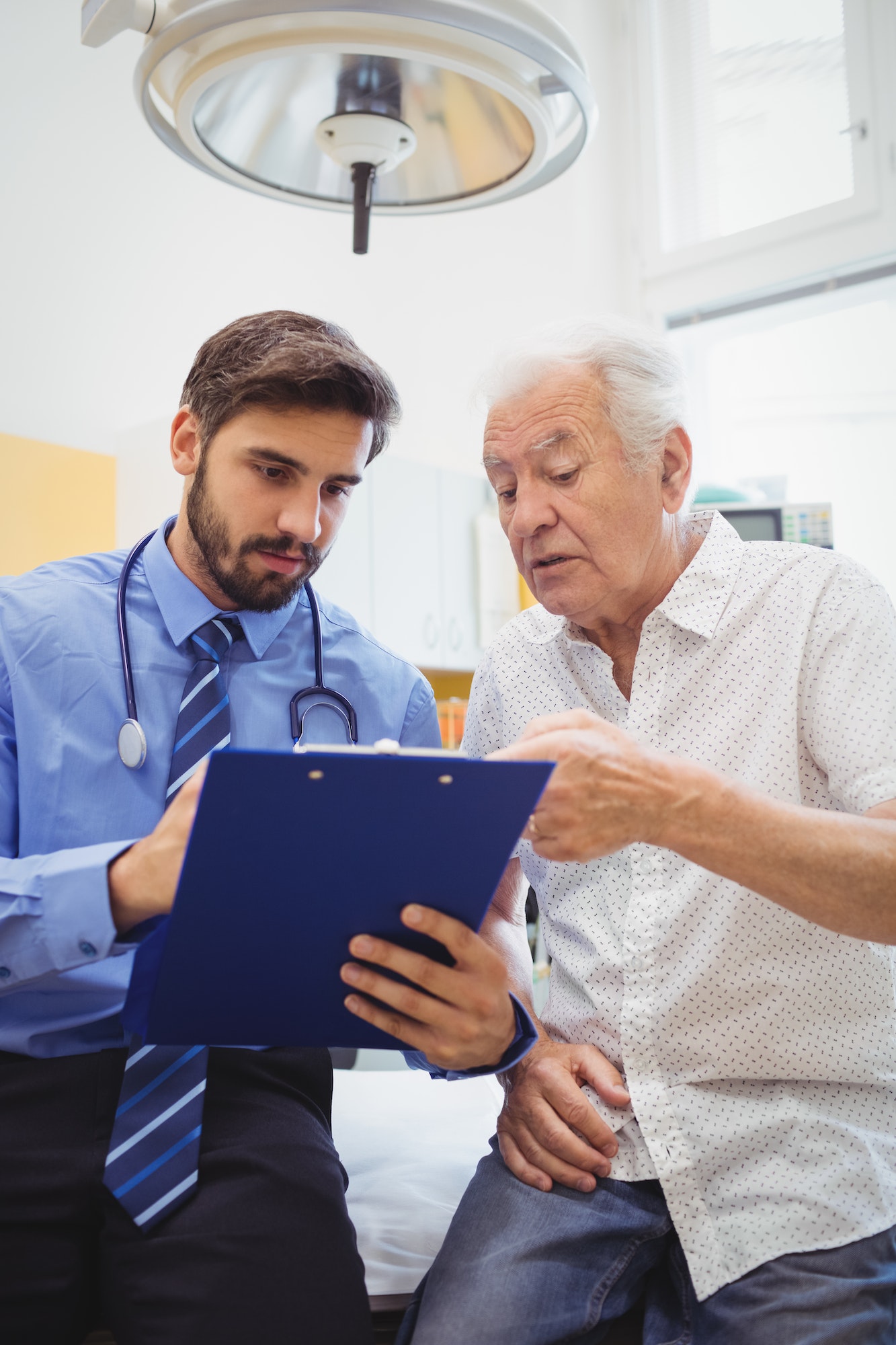 Patient consulting a doctor